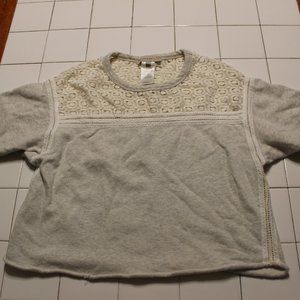 PAUL & JOE SISTER WOMENS SWEATSHIRT GRAY/WHITE SIZE 1